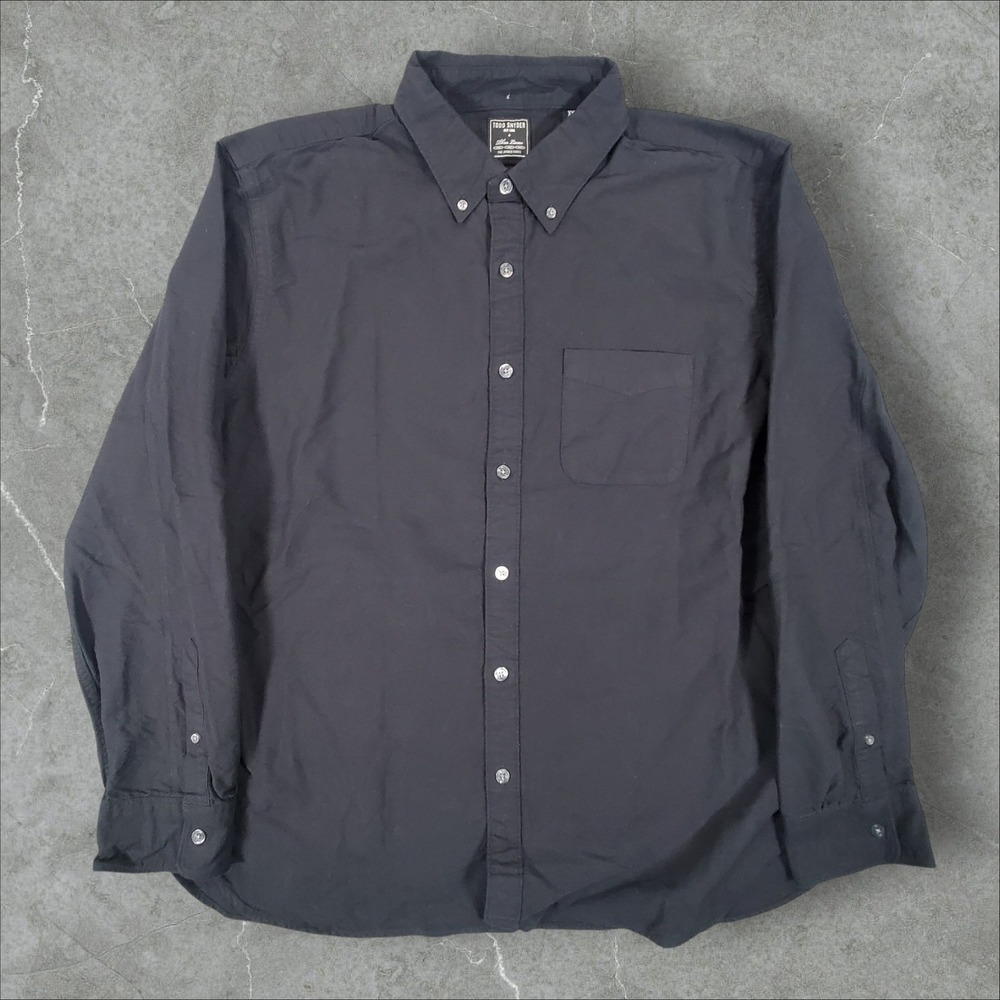 Todd Snyder Button Down Shirt Mens XXL Black Three Looms Japanese Cotton LS
